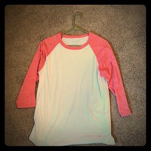 White and red 3/4 depart west shirt